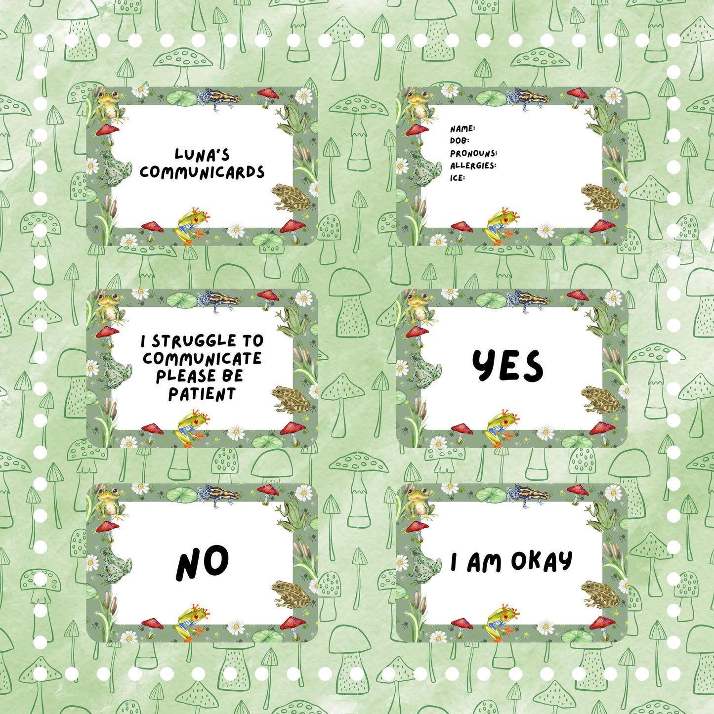 Frog Communication Cards