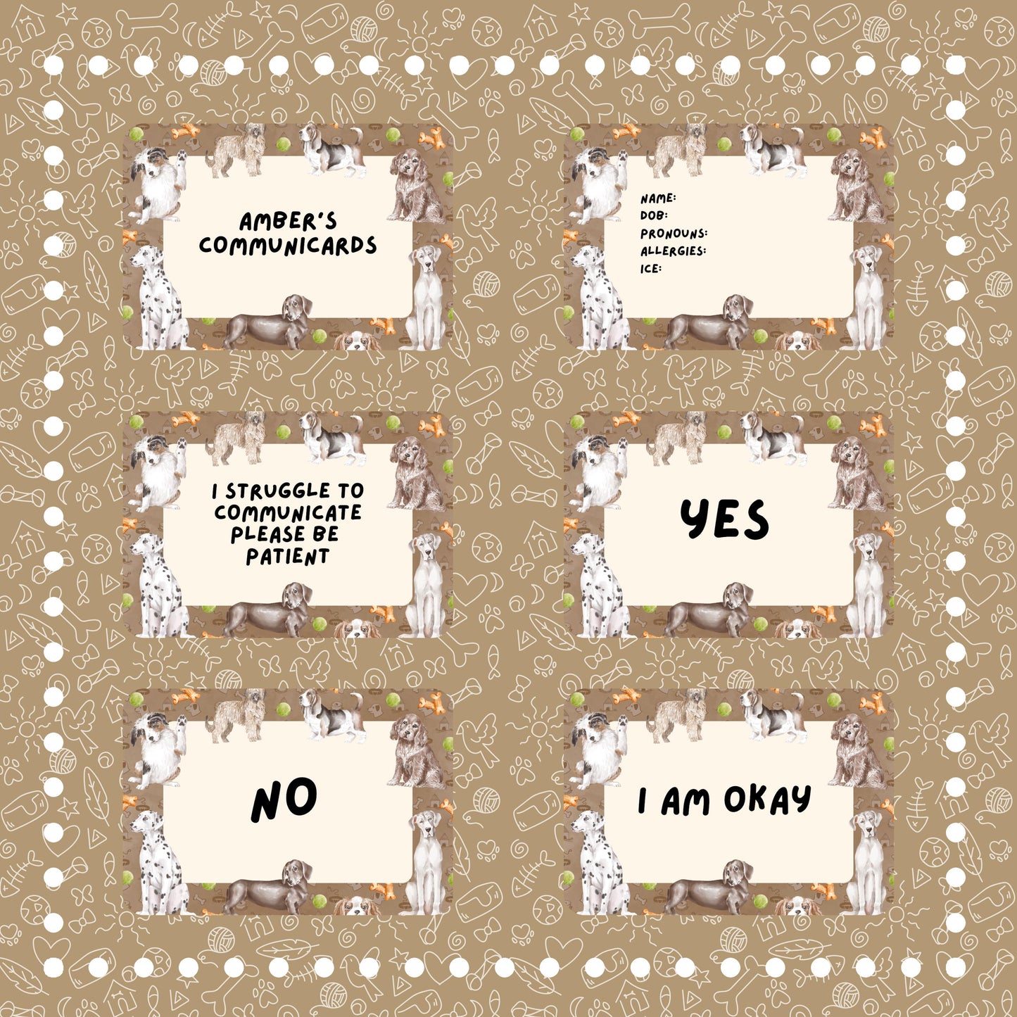 Dogs Communication Cards