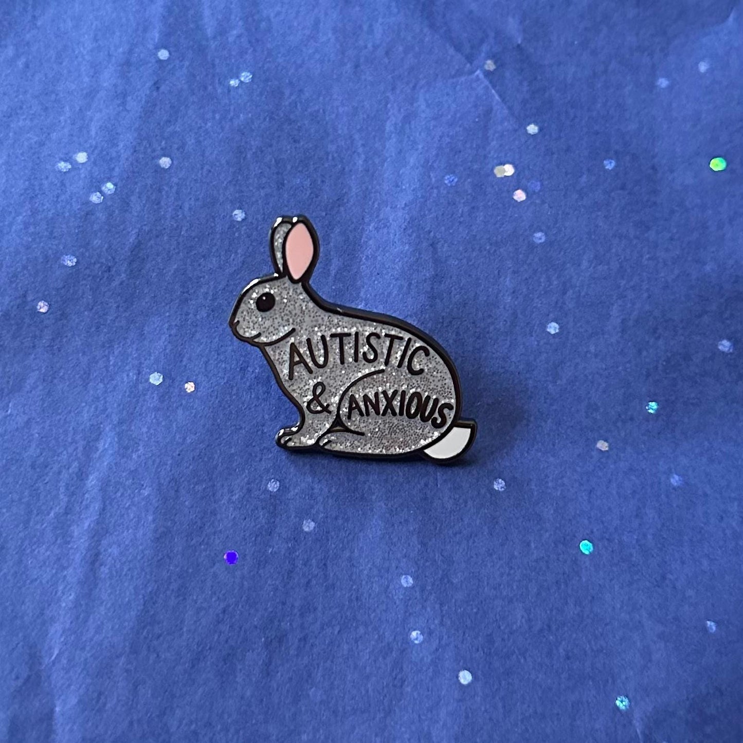 Autistic and Anxious Rabbit Pin