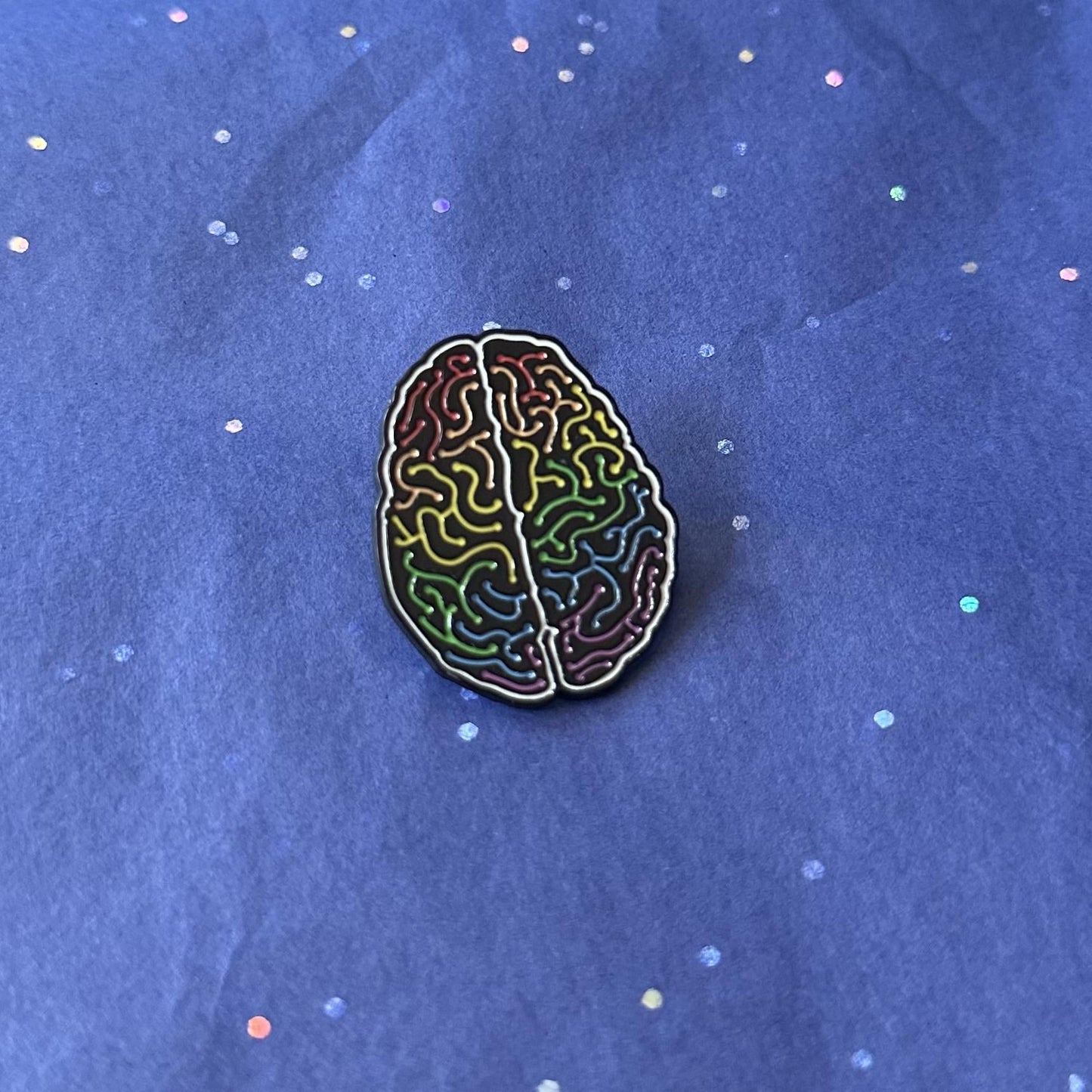 Rainbow Brain Enamel Pin