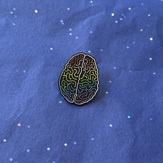Rainbow Brain Enamel Pin