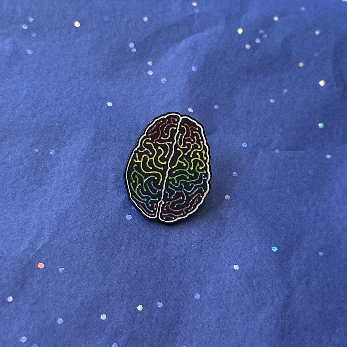 Rainbow Brain Enamel Pin