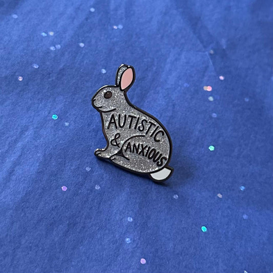 Autistic and Anxious Rabbit Pin